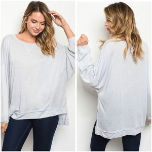 🆕Oversized blue gray top